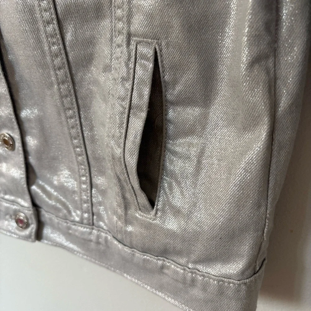 GAP Shimmering Silver Denim Jacket   Size LX 12-13